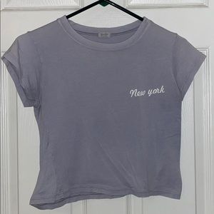 Brandy Melville John Galt New York Cropped Tee OS